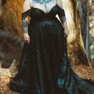 Essense of Australia Black A-Line Sequin Wedding Dress